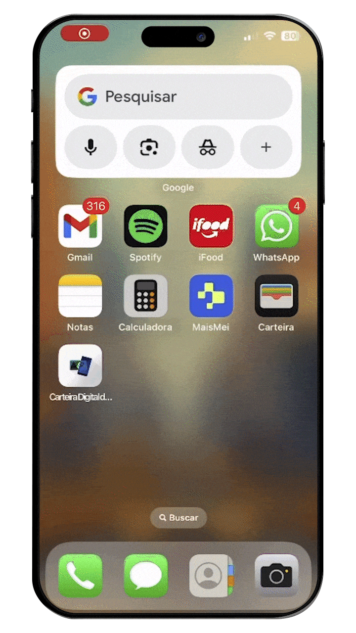 Usuário abre o app de preferência